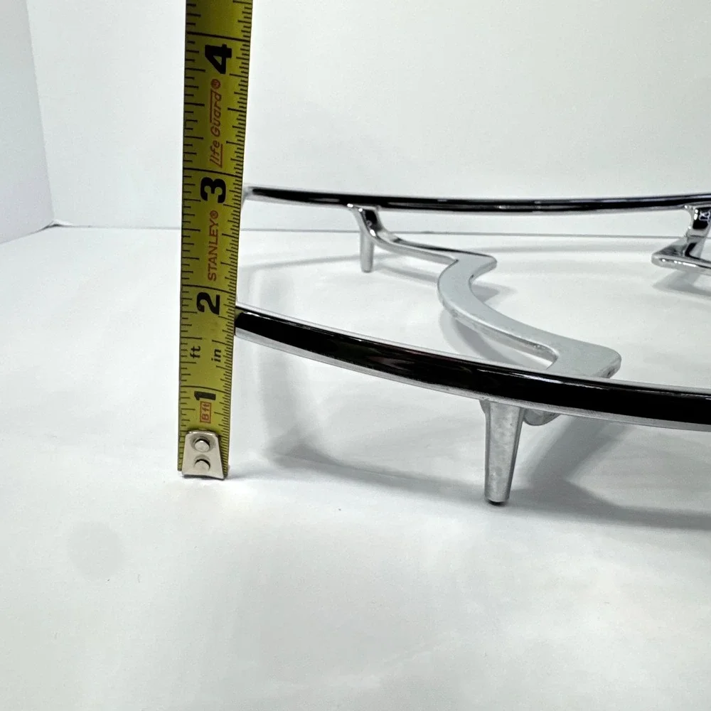 Corning Ware P-10-M-1 Vintage Chrome Casserole‎ Trivet Cradle 10 Inch Silver MCM